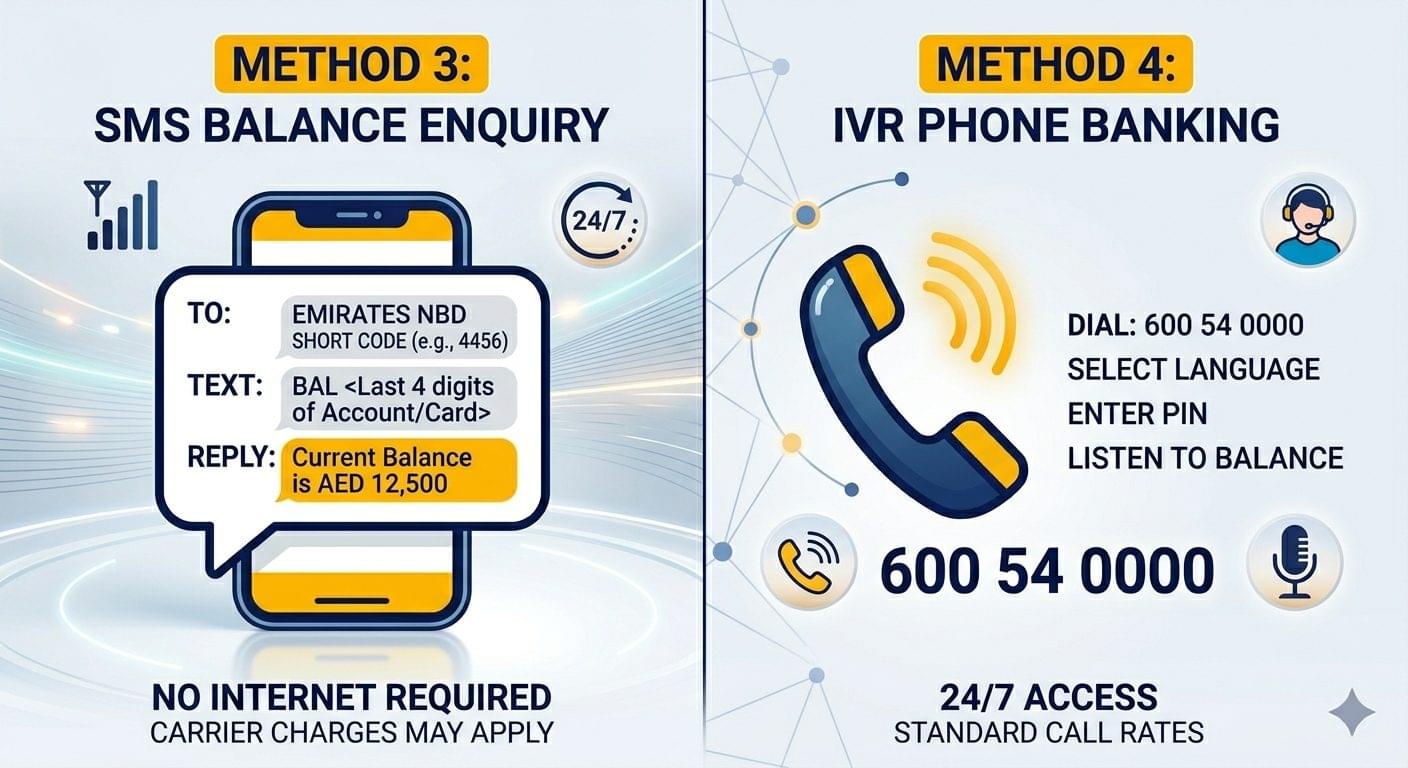 Emirates NBD Balance Check NBAD Enquiry Guide 2026 3 Emirates NBD SMS Balance Enquiry
